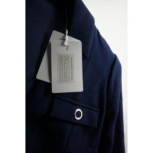 New 315$ Ted Baker Flan Belted Jumpsuit Size 4 Women's Blue Crepe Long Sleeve - Picture 7 of 12